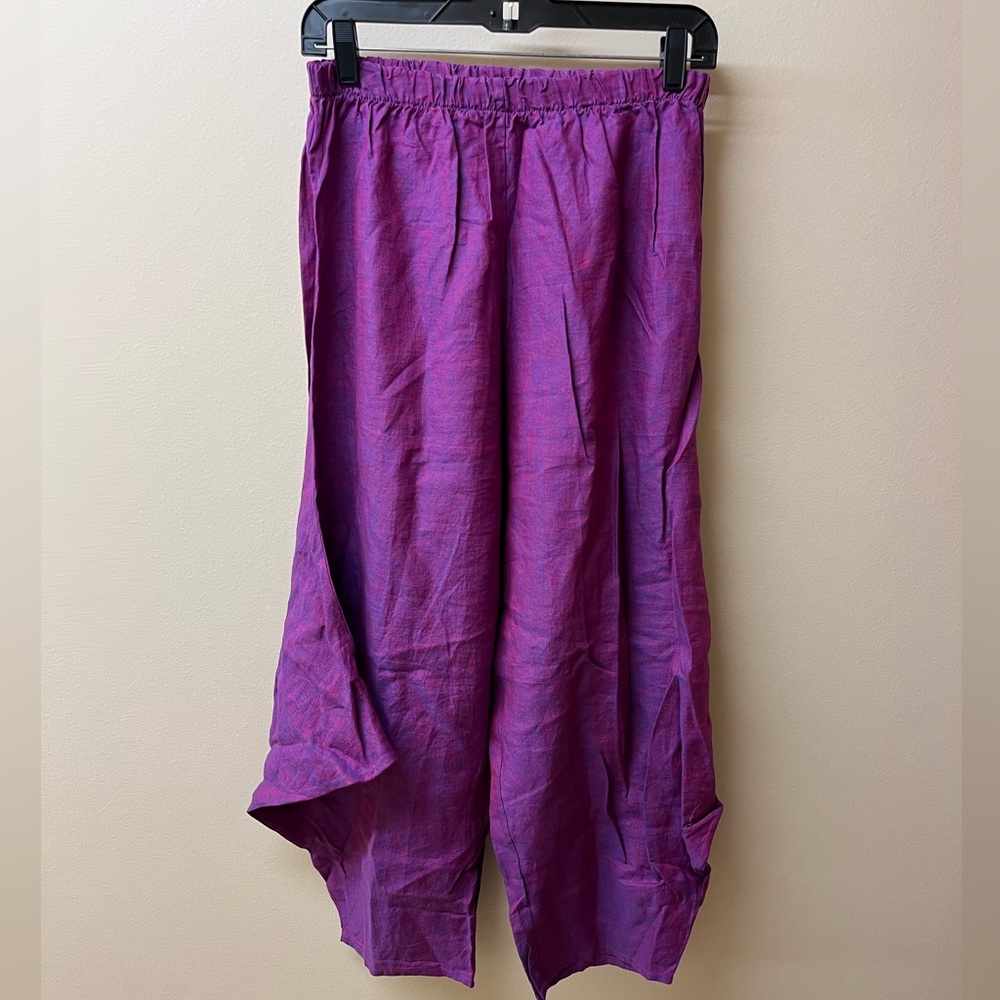 Purple Wide-Leg Pants